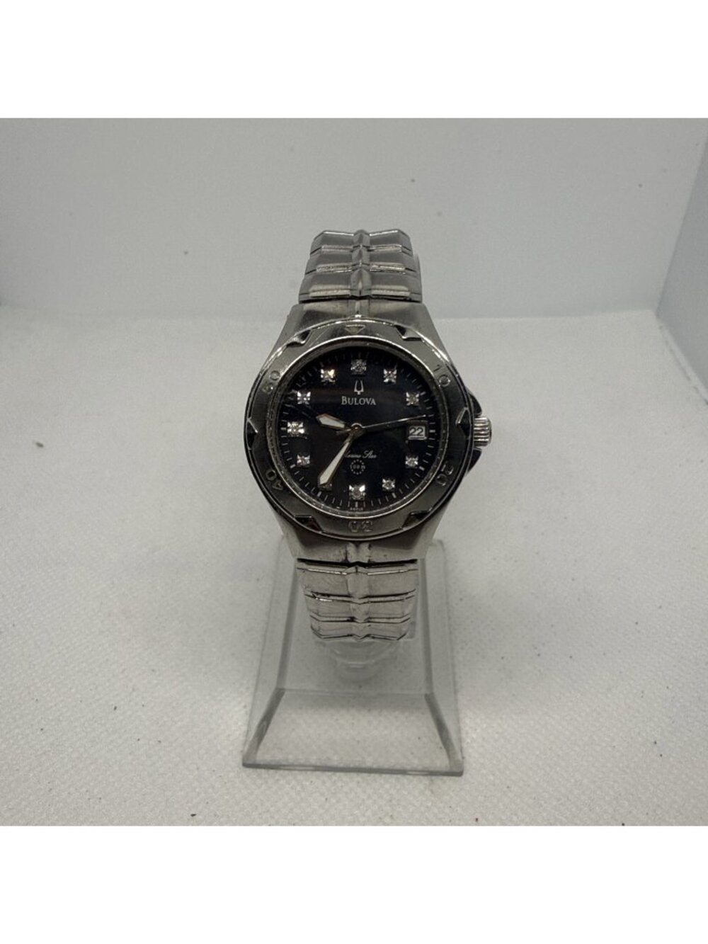 Bulova Marine Star Women's Quartz Diamond Accents Bracelet 34mm Watch CR837316